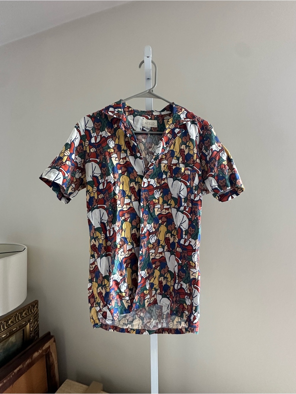 Alfred Linen Multicolor Printed Short-Sleeve Button-Down Shirt
